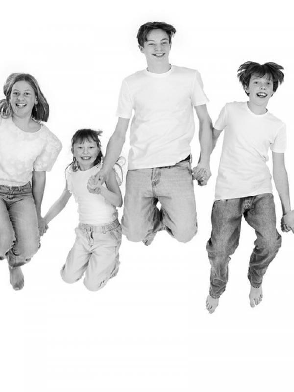 Springende kids
